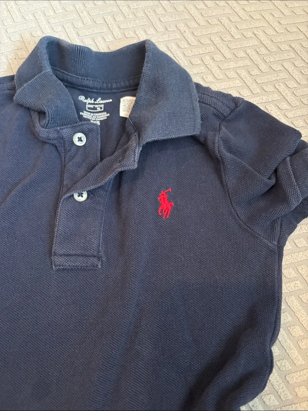 Ralph Lauren Navy Polo with Red Pony Embroidery